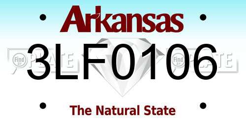 3LF0106 Arkansas License Plate