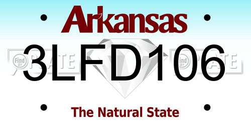 3LFD106 Arkansas License Plate