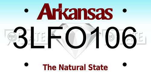 3LFO106 Arkansas License Plate