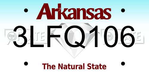 3LFQ106 Arkansas License Plate