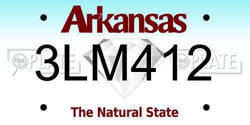 3LM412 Arkansas License Plate