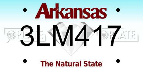 3LM417 Arkansas License Plate