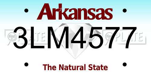 3LM4577 Arkansas License Plate