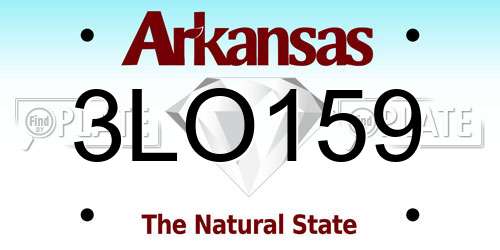 3LO159 Arkansas License Plate
