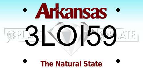 3LOI59 Arkansas License Plate