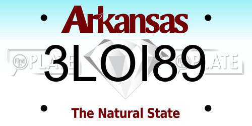 3LOI89 Arkansas License Plate