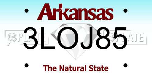 3LOJ85 Arkansas License Plate