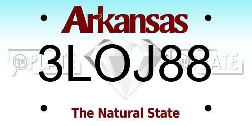 3LOJ88 Arkansas License Plate
