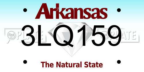 3LQ159 Arkansas License Plate