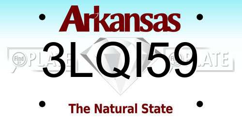 3LQI59 Arkansas License Plate
