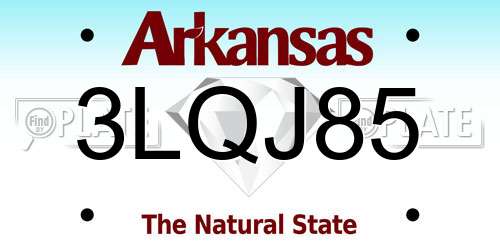 3LQJ85 Arkansas License Plate