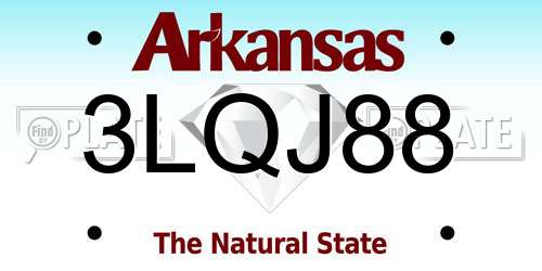 3LQJ88 Arkansas License Plate
