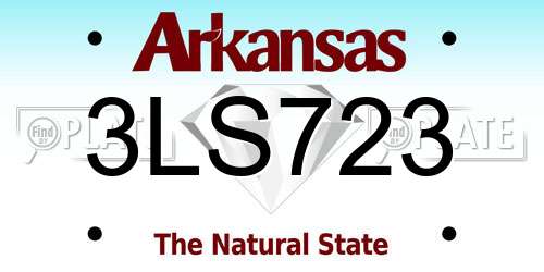 3LS723 Arkansas License Plate