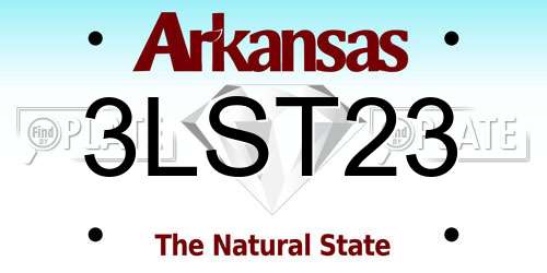3LST23 Arkansas License Plate