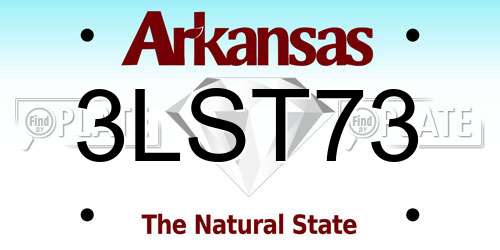 3LST73 Arkansas License Plate