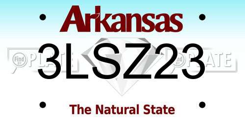 3LSZ23 Arkansas License Plate