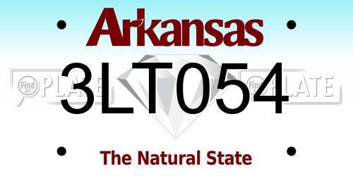 3LT054 Arkansas License Plate