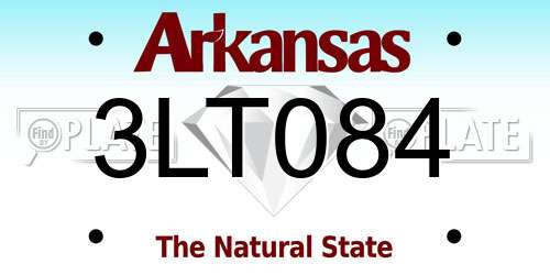 3LT084 Arkansas License Plate