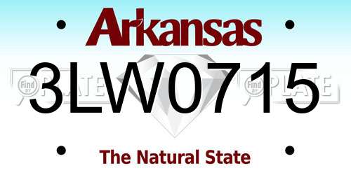 3LW0715 Arkansas License Plate