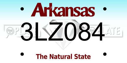3LZ084 Arkansas License Plate