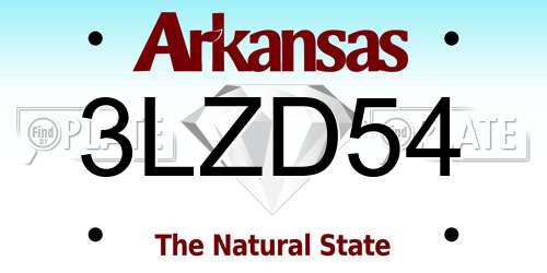 3LZD54 Arkansas License Plate