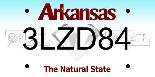 3LZD84 Arkansas License Plate