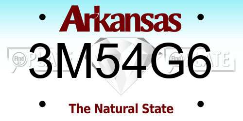 3M54G6 Arkansas License Plate
