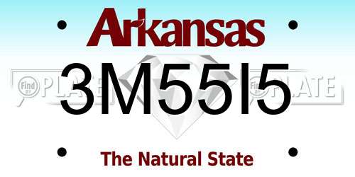 3M55I5 Arkansas License Plate