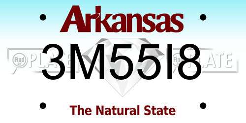 3M55I8 Arkansas License Plate