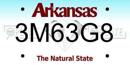 3M63G8 Arkansas License Plate