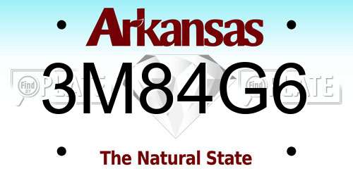 3M84G6 Arkansas License Plate