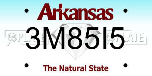 3M85I5 Arkansas License Plate