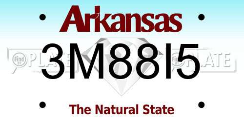 3M88I5 Arkansas License Plate