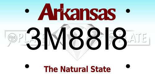 3M88I8 Arkansas License Plate