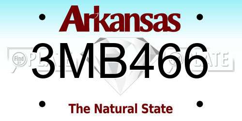 3MB466 Arkansas License Plate