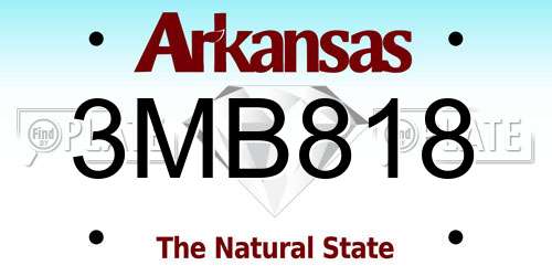 3MB818 Arkansas License Plate