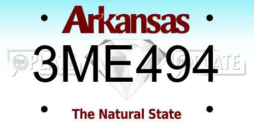 3ME494 Arkansas License Plate