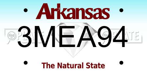 3MEA94 Arkansas License Plate