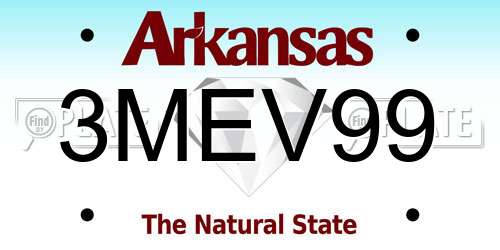 3MEV99 Arkansas License Plate