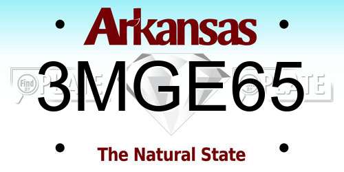 3MGE65 Arkansas License Plate
