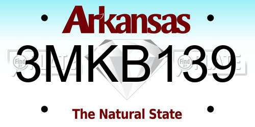 3MKB139 Arkansas License Plate
