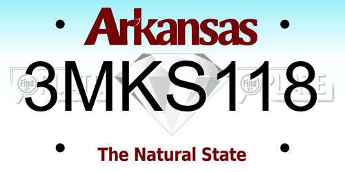 3MKS118 Arkansas License Plate
