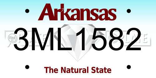 3ML1582 Arkansas License Plate