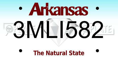 3MLI582 Arkansas License Plate