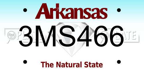 3MS466 Arkansas License Plate