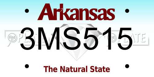 3MS515 Arkansas License Plate
