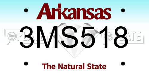 3MS518 Arkansas License Plate
