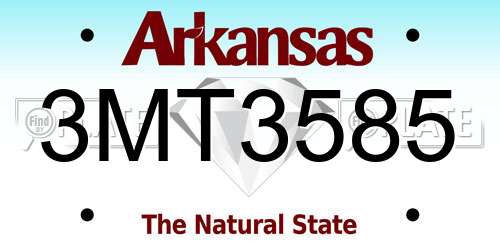 3MT3585 Arkansas License Plate