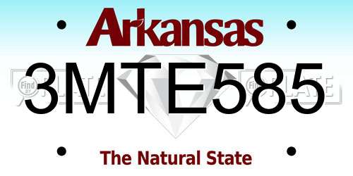 3MTE585 Arkansas License Plate
