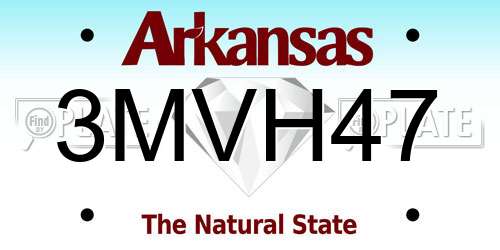 3MVH47 Arkansas License Plate